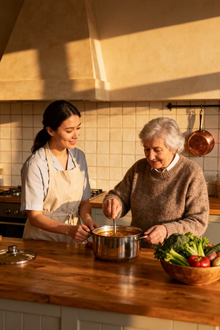 Mum in the Beit Nana kitchen